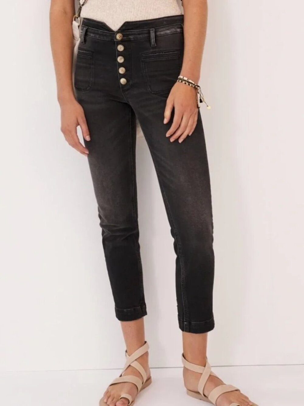 Pilcro and the Letterpress High Rise Slim Utility Jean